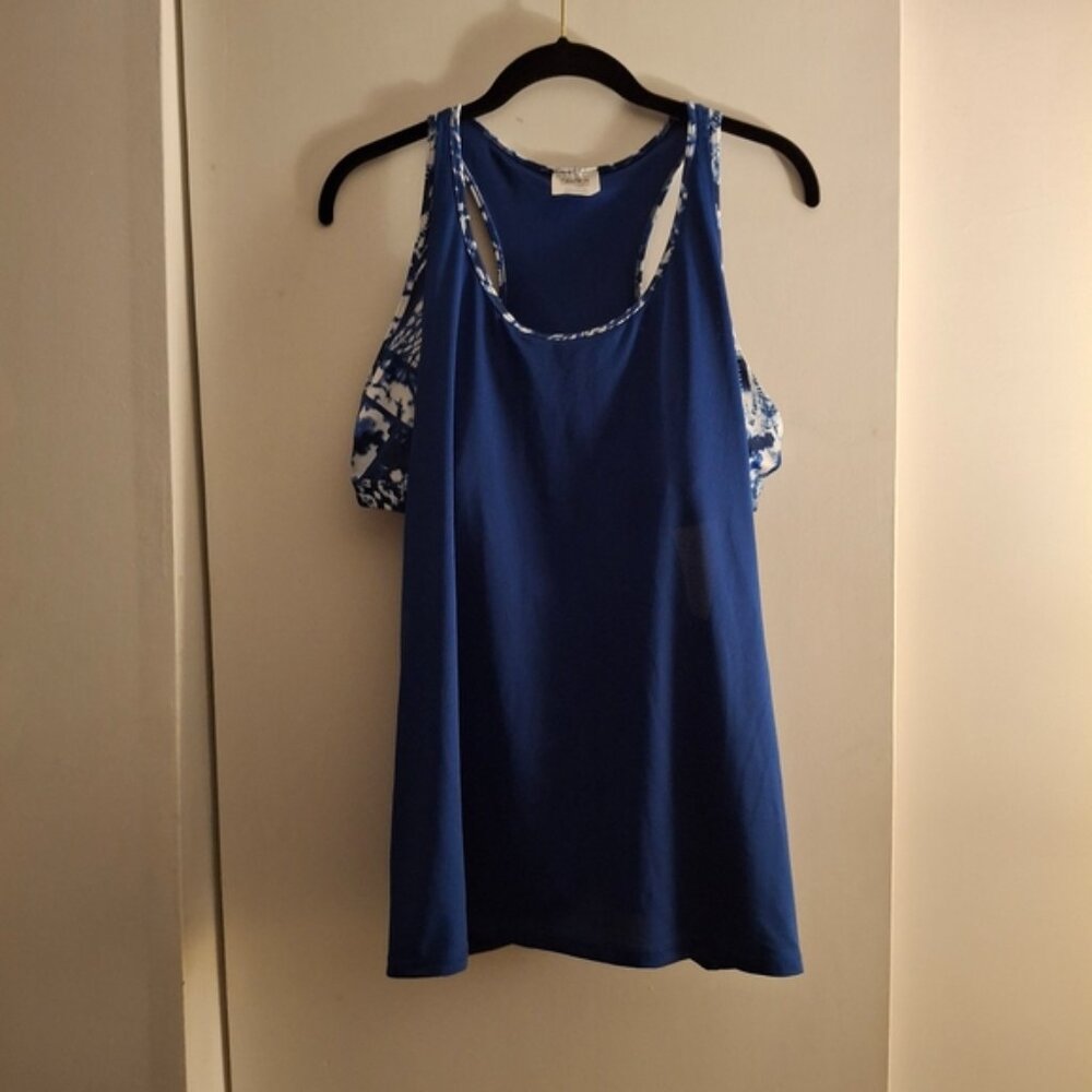 Danskin Now Royal Blue Women's Tank Top With Built In Bra